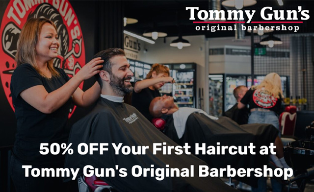 Image of First-Time Guests Save 50% OFF a Haircut at Tommy Gun's Ontario Shops