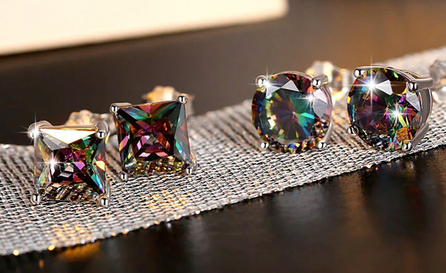 Image of $18 for a 2-Pack of Rainbow Stud Earrings (a $40 Value)