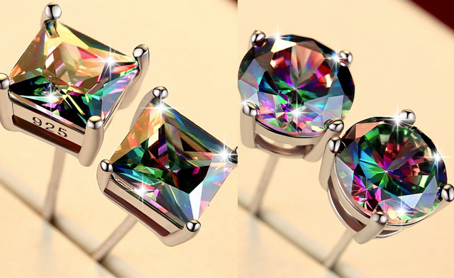 Image of $18 for a 2-Pack of Rainbow Stud Earrings (a $40 Value)