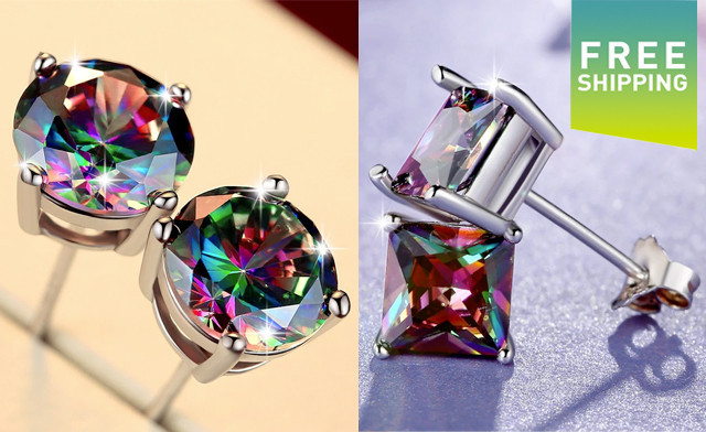 Image of $18 for a 2-Pack of Rainbow Stud Earrings (a $40 Value)