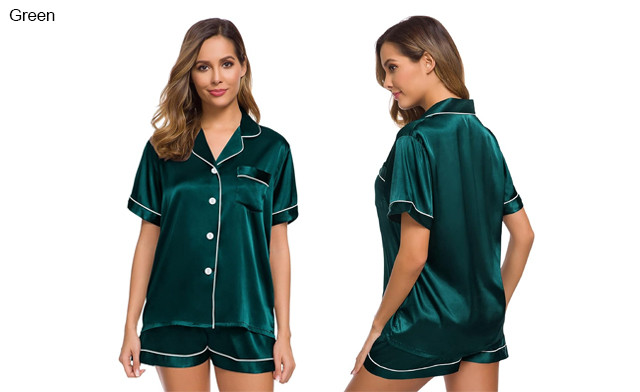 Image of $25 for a Women's Silk Satin Pyjama Set (a $59.99 Value)