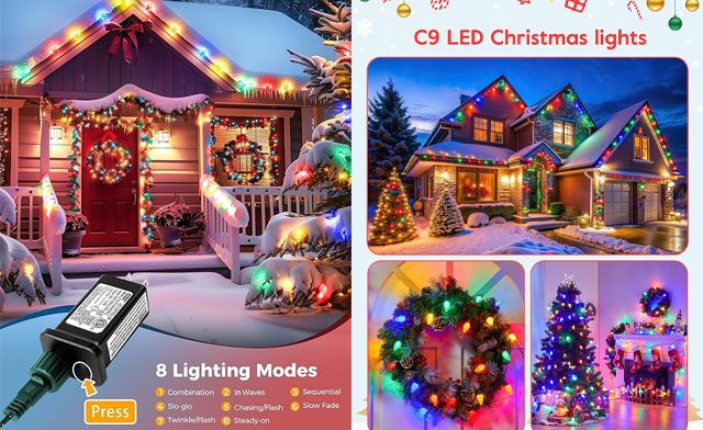 Image of $41.99 & Up for 100 LED C9 Holiday String Lights - 81 Feet