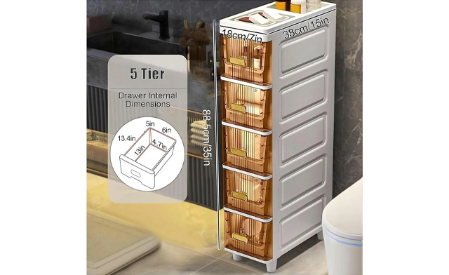 Image of $55 for a 5-Tier Bathroom Storage Cabinet (a $109.99 Value)