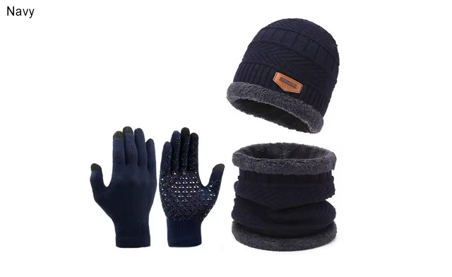 Image of $26 for a 3-Piece Men's Wool Hat, Scarf & Touchscreen Gloves Set (a $34.99 Value)