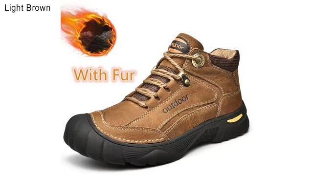 Image of $87 for Men's PU Leather Warm Winter Boots (a $129.99 Value)