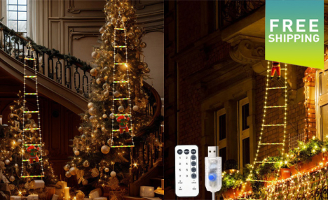 $28.99 for a Christmas LED Ladder Hanging Light Decoration (a $59.99 Value)