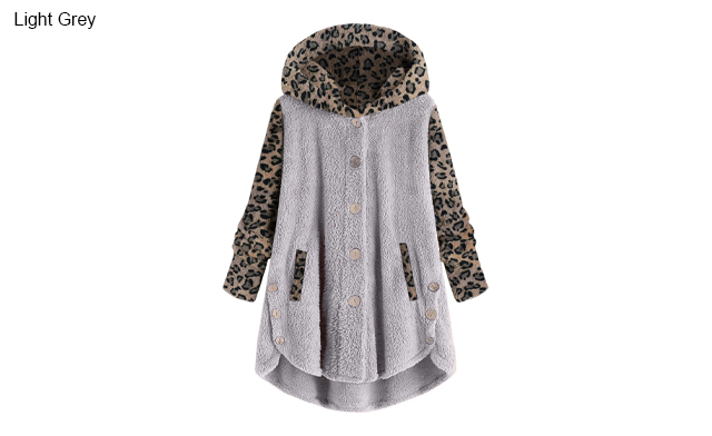 Image of $34.99 for a Women's Leopard Print Hooded Plush Coat (a $69.99 Value)