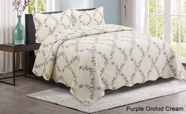 Image of Up to 65% off an Elegant Pinsonic Printed Reversible Quilt Set