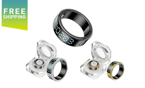 PRICE DROP! $59.95 for a Waterproof Health Tracking Smart Ring with LED (a $139.99 Value)
