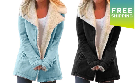 $37.99 for an Autumn and Winter Fleece Warm Coat (a $45.99 Value)