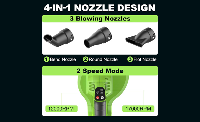 Image of $41.99 for a 21V Cordless Leaf Blower with 4-in-1 Nozzle Design (a $99.99 Value)