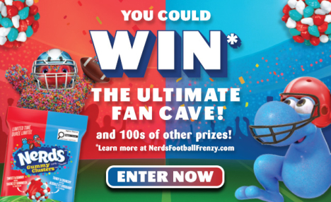 NERDS FOOTBALL FRENZY Contest! WIN* the Ultimate Fan Cave