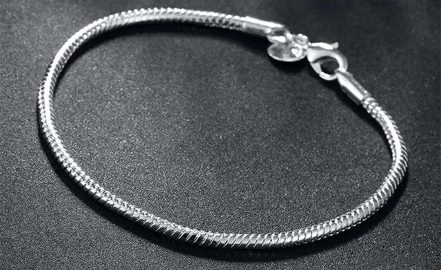 Image of $18.49 for a 925 Sterling Silver Snake Bone Bracelet (a $26.60 Value)