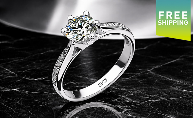 Image of $21.99 for a 925 Sterling Silver Classic Six-Claw Ring (a $41.60 Value)