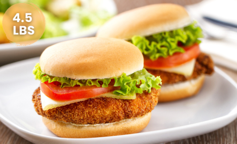 $21.99 for 4.5 lbs of 5 oz Par Fried Chicken Burgers (a $35 Value)