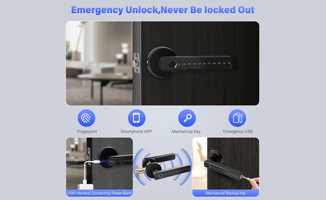 Image of $39.95 for a Fingerprint Door Lock with Handle (a $59.99 Value)