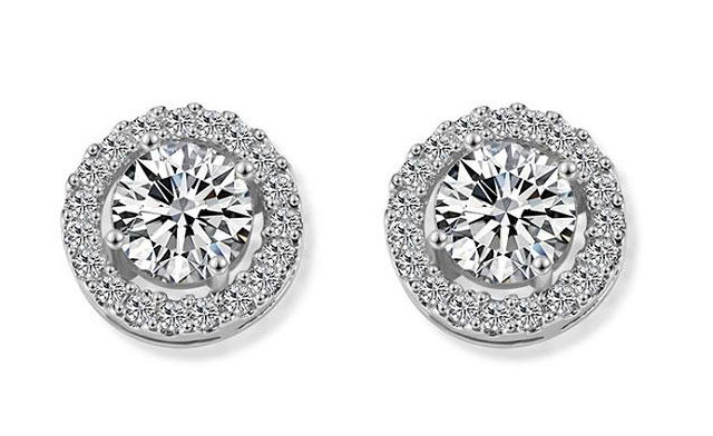 Image of $17.95 for Two Pairs of Halo Stud Earrings with Swarovski Elements (a $110 Value)