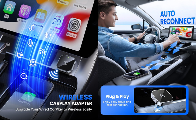 Image of $27.99 for a 2-in-1 Wireless Apple CarPlay & Android Auto Adapter (a $42.99 Value)