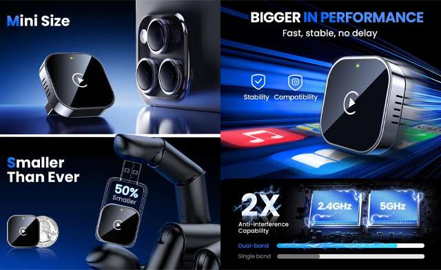 Image of $27.99 for a 2-in-1 Wireless Apple CarPlay & Android Auto Adapter (a $42.99 Value)