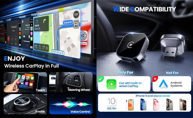 Image of $27.99 for a 2-in-1 Wireless Apple CarPlay & Android Auto Adapter (a $42.99 Value)