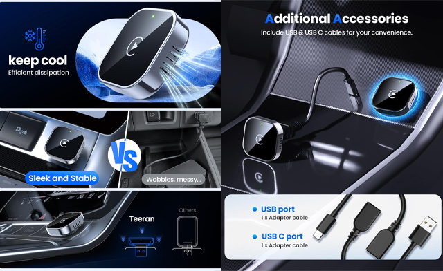 Image of $27.99 for a 2-in-1 Wireless Apple CarPlay & Android Auto Adapter (a $42.99 Value)