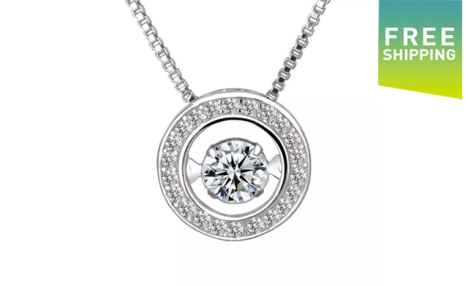 $23.95 for a Rotatable Dance Rhinestone 925 Sterling Silver Necklace (a $55.99 Value)