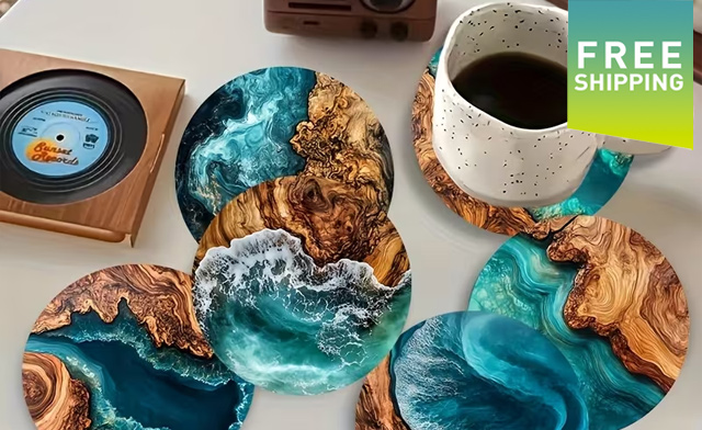 Image of $19.95 for a 6-Piece Vintage Wooden Coaster Set (a $36.45 Value)