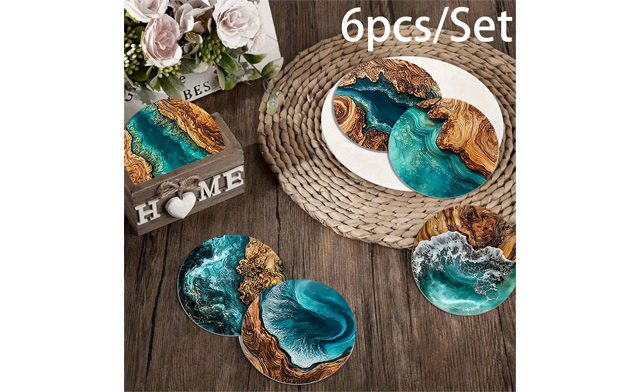 Image of $19.95 for a 6-Piece Vintage Wooden Coaster Set (a $36.45 Value)