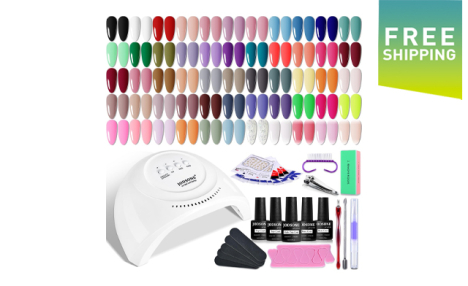 $27.95 for a 60-Piece Gel Nail Kit with UV Light & Tools (a $45.99 Value)