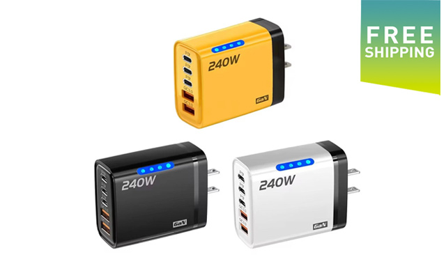 Image of $19.95 for a 240W 5-in-1 USB-C Fast Charger (a $35 Value)