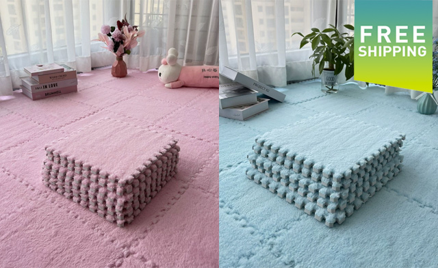 Image of Up to 68% Off Plush Interlocking Carpet Tile Rugs