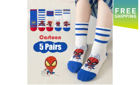 $19.95 for 5 Pairs of Spider Superhero Children’s Socks (a $32 Value)