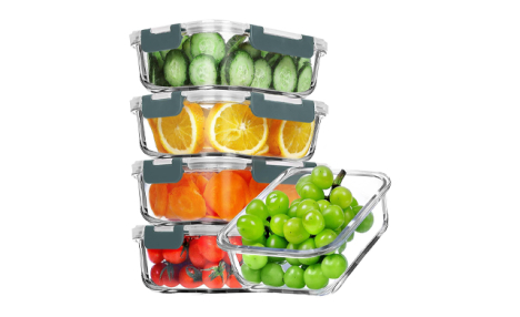 Up to 36% Off 5 or 10-Pack of Glass Meal Prep Containers