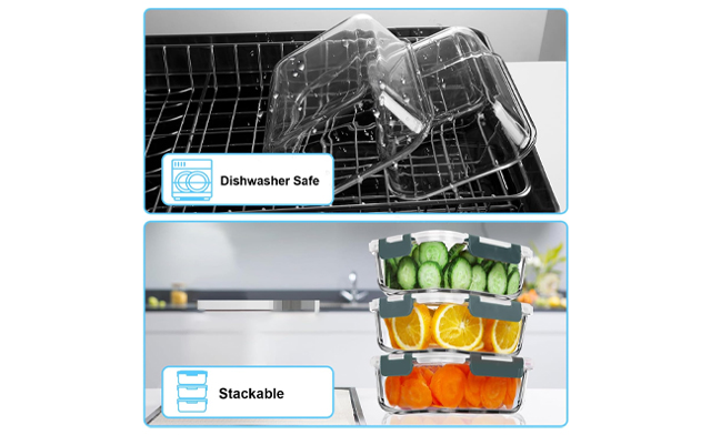 Image of Up to 36% Off 5 or 10-Pack of Glass Meal Prep Containers