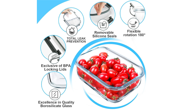 Image of Up to 36% Off 5 or 10-Pack of Glass Meal Prep Containers