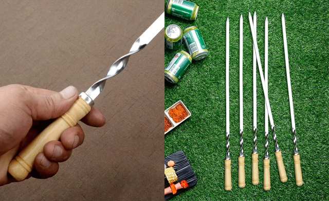 Image of $34.95 for a 6-Pack of Wood BBQ Fork Skewers (a $49 Value)