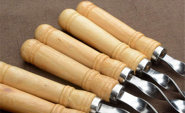Image of $34.95 for a 6-Pack of Wood BBQ Fork Skewers (a $49 Value)