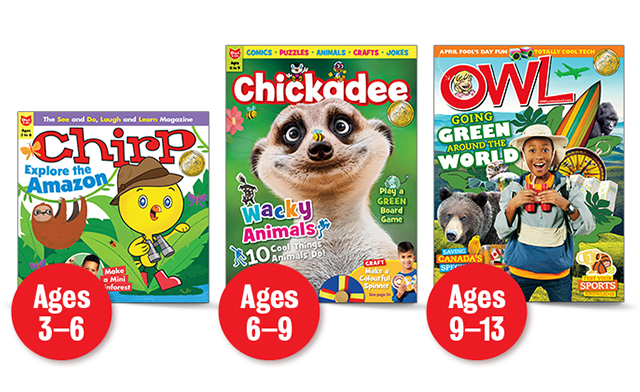Image of FLASH SALE! $25.98 for a 1-Year Subscription to Chirp, Chickadee, or OWL Magazine