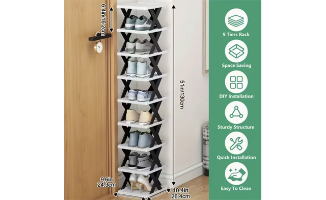 Image of $19.95 for a 9-Tier Shoe Rack (a $44.99 Value)