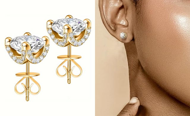 Image of $21.95 for 2-Carat Moissanite Stud Earrings (a $169 Value)