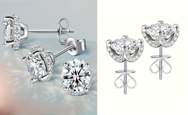 Image of $21.95 for 2-Carat Moissanite Stud Earrings (a $169 Value)