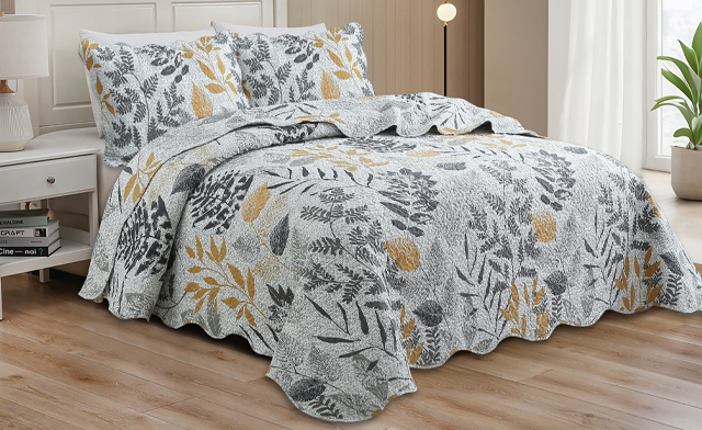 Image of Up to 65% off an Elegant Pinsonic Printed Reversible Quilt Set