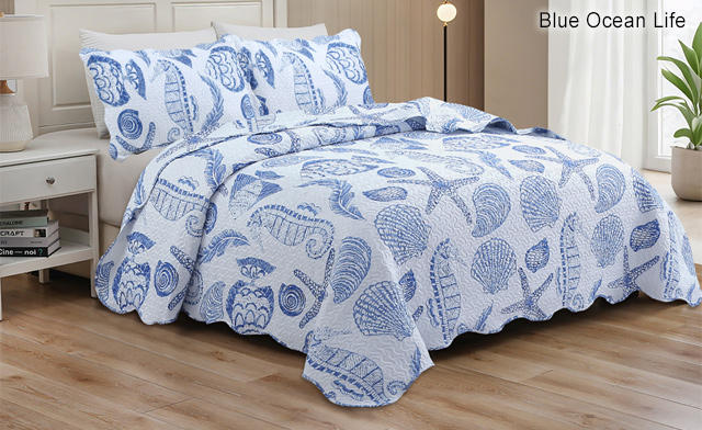 Image of Up to 65% off an Elegant Pinsonic Printed Reversible Quilt Set