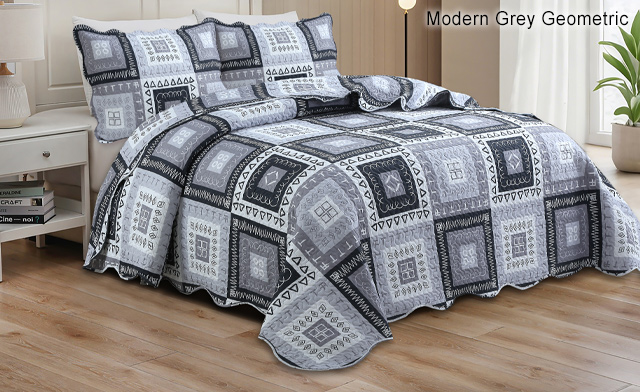 Image of Up to 65% off an Elegant Pinsonic Printed Reversible Quilt Set