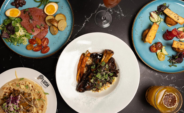 Image of $89 for a 3-Course Dinner for Two with Wine at Plush Cafe & Bar