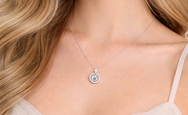 Image of $39.99 for a 1-Carat Moissanite Pendant Necklace with Star Ring (a $99.99 Value)