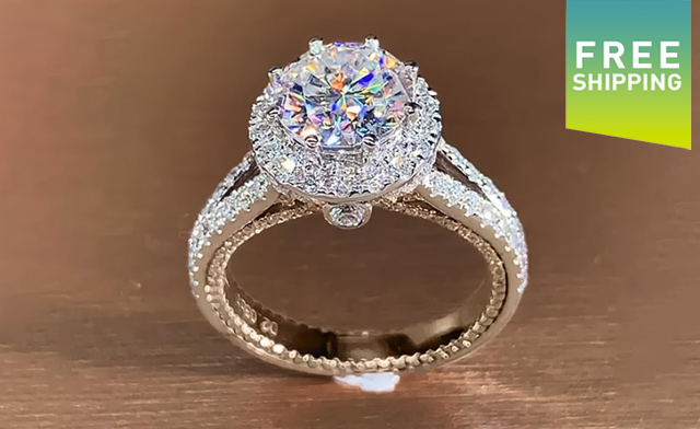 Image of $29.99 for a 2-Carat Moissanite Sterling Silver Ring (a $119.95 Value)