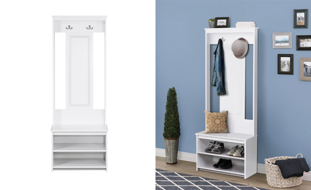 Image of $89.95 for a Modern Entryway Coat Rack & Shoe Storage Bench (a $169.99 Value)