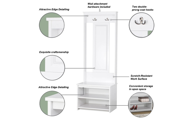 Image of $89.95 for a Modern Entryway Coat Rack & Shoe Storage Bench (a $169.99 Value)