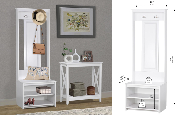 Image of $89.95 for a Modern Entryway Coat Rack & Shoe Storage Bench (a $169.99 Value)